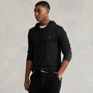 POLO RALPH LAUREN Jersey Hooded Long Sleeve T Shirt –100% Cotton Tee – MEDIUM